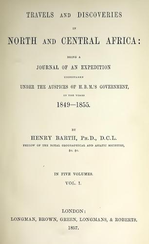 Getty Research Institute - Travels and Discoveries in North and Central Africa Vol. 1