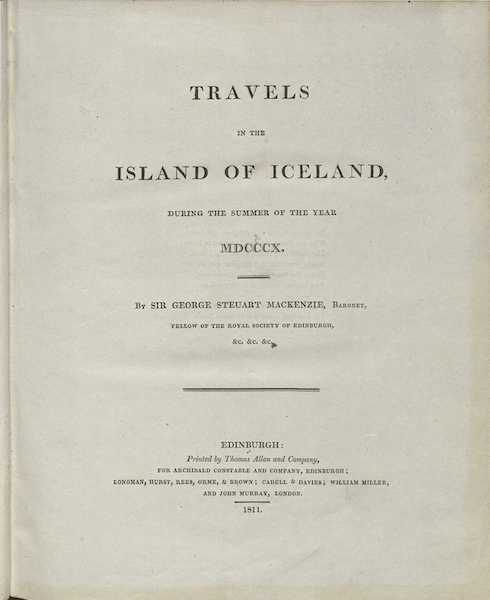 Travels in the Island of Iceland - Title Page (1811)