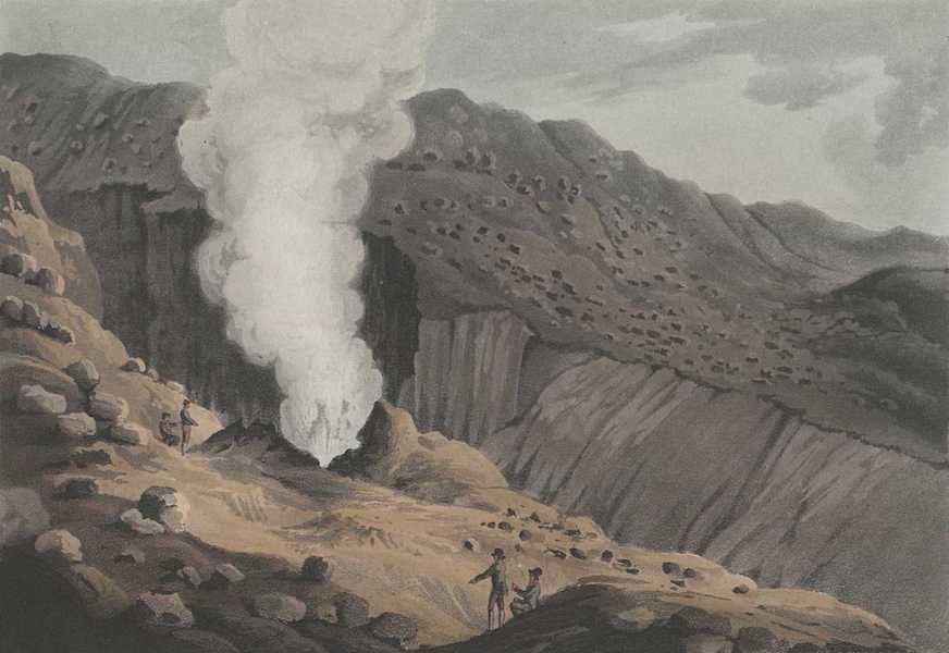 Travels in the Island of Iceland - Great Jet of Steam on the Sulphur Mountains (1811)
