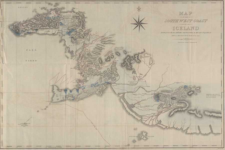 Travels in the Island of Iceland - Map of the Southwest Coast of Iceland (1811)