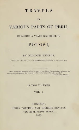 Travels in Various Parts of Peru Vol. 1 (1830)