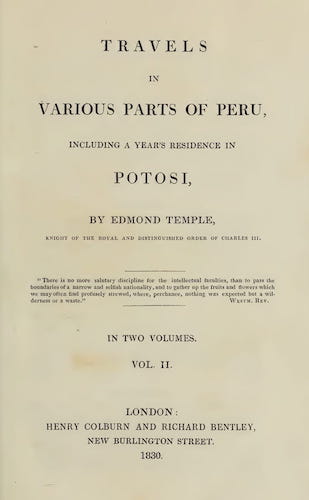 Natural History - Travels in Various Parts of Peru Vol. 2