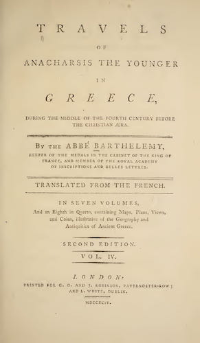 Travels of Anacharsis the Younger in Greece Vol. 4