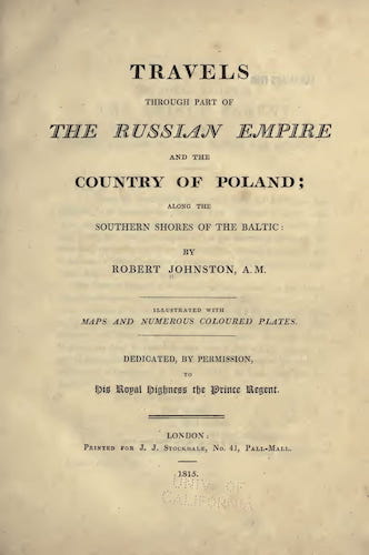 Travels Through Part of the Russian Empire