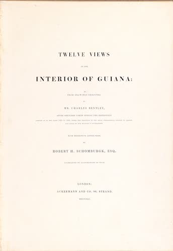 Twelve Views in the Interior of Guiana - Title Page (1841)