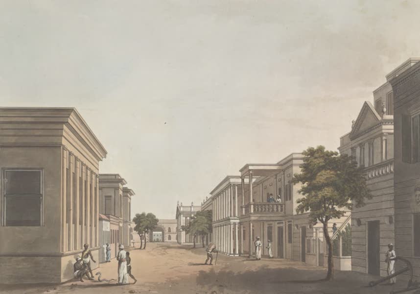 24 Views in Indostan by William Orme - A View in the North Street of Fort St. George (1802)