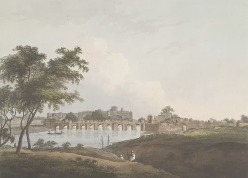 24 Views in Indostan by William Orme - The Bridge at Juonpore, Bengal (1802)