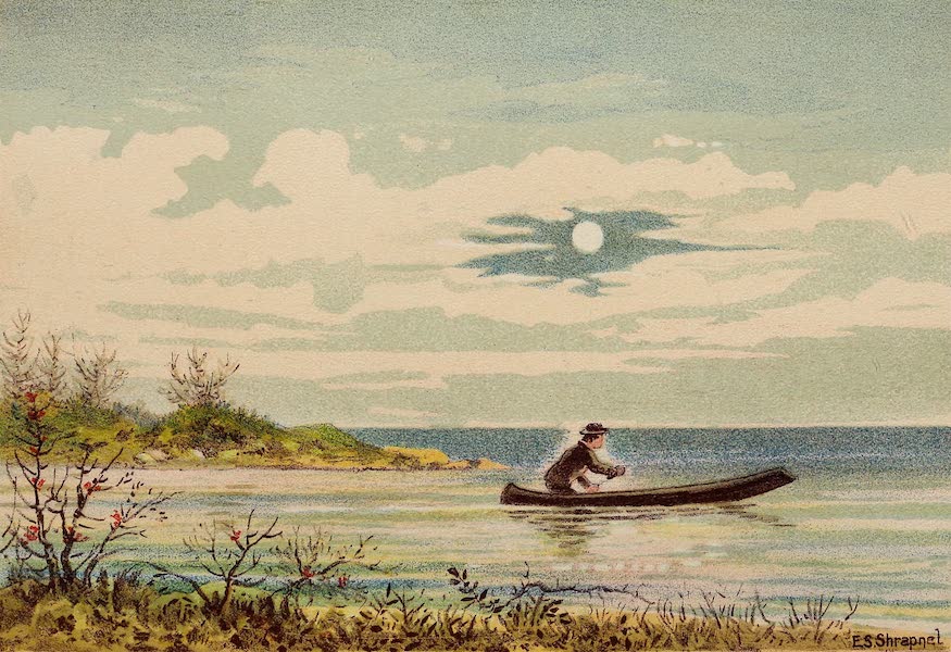 Upper Canada Sketches - Canadian Rebellion 1837-8 - Refugee crosses Lake Ontario in a canoe with the prow rotted away. (1898)
