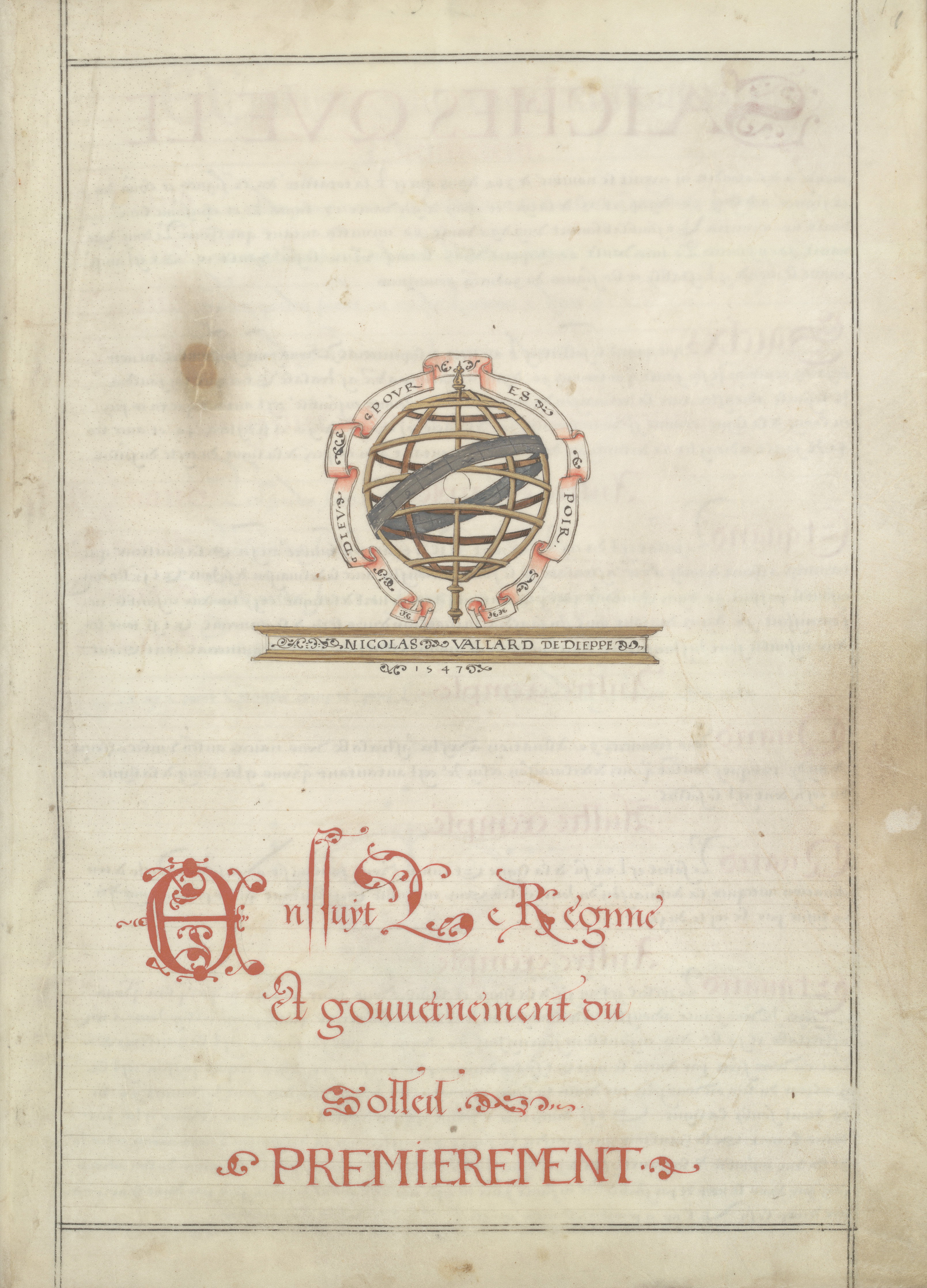 Title page with inscription,