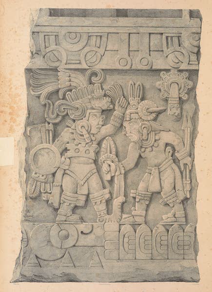 Viaje Pintoresco y Arqueolojico de la Republica Mejicana - Grupo de la Piedra de Sacrificio de Tamano Medio Natural (1840)