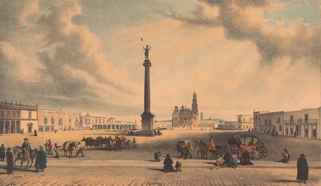 Viaje Pintoresco y Arqueolojico de la Republica Mejicana - Interior de Aguas Calientes (1840)