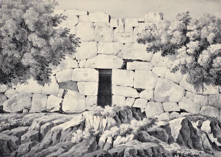 Views and descriptions of Cyclopian, or, Pelasgic remains - Subterraneous Gate at Norba (1834)