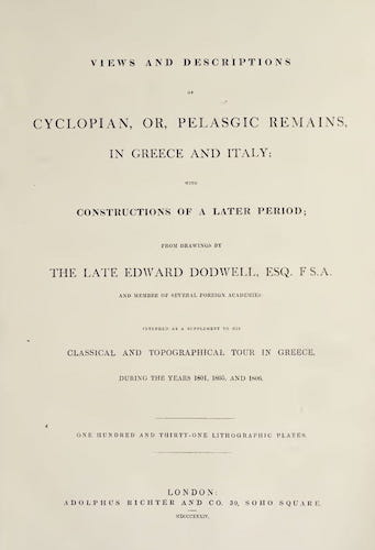 Roman Empire - Views and descriptions of Cyclopian, or, Pelasgic remains