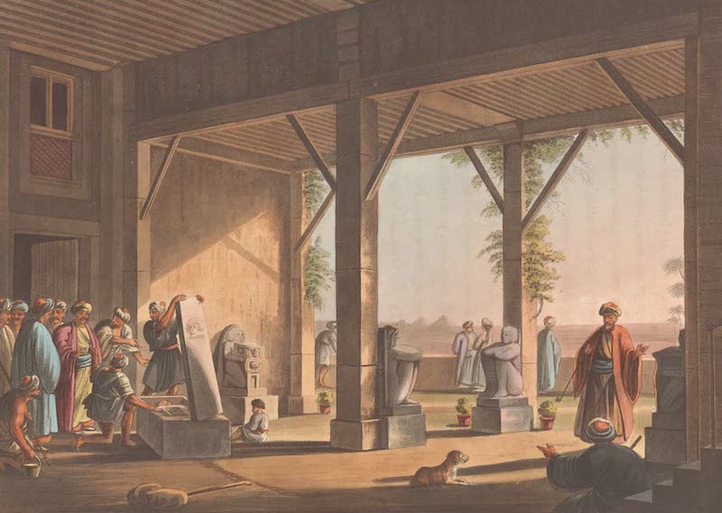 Views in Egypt - Egyptian Antiquities in the Vestibule of a Country House at Bulac (1801)