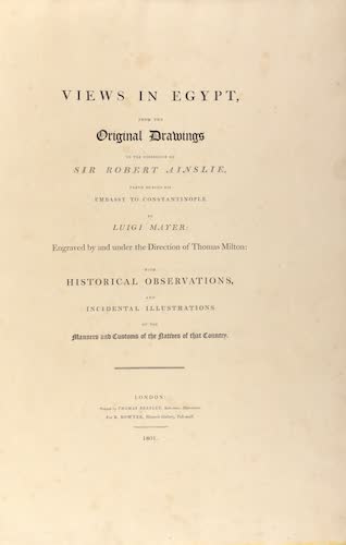 Views in Egypt - Title Page (1801)