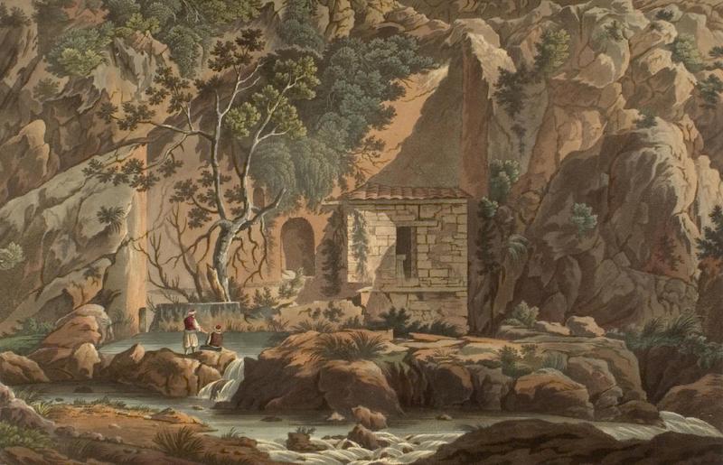 Views in Greece - The Kastalian Spring (1821)