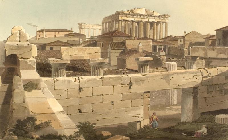 Views in Greece - View of the Parthenon from the Propylaea (1821)