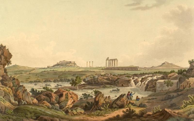 Views in Greece - Temple of Jupiter Olympios and River Ilissos (1821)
