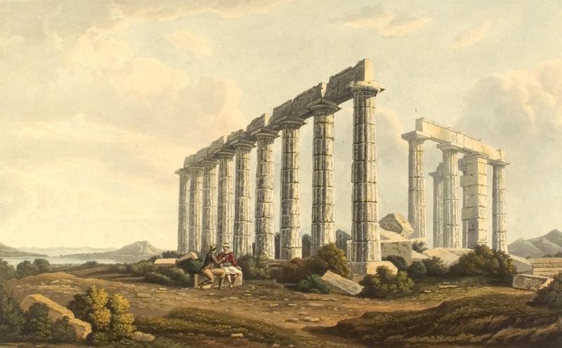 Views in Greece - South-East View of the Temple at Sunioum (1821)