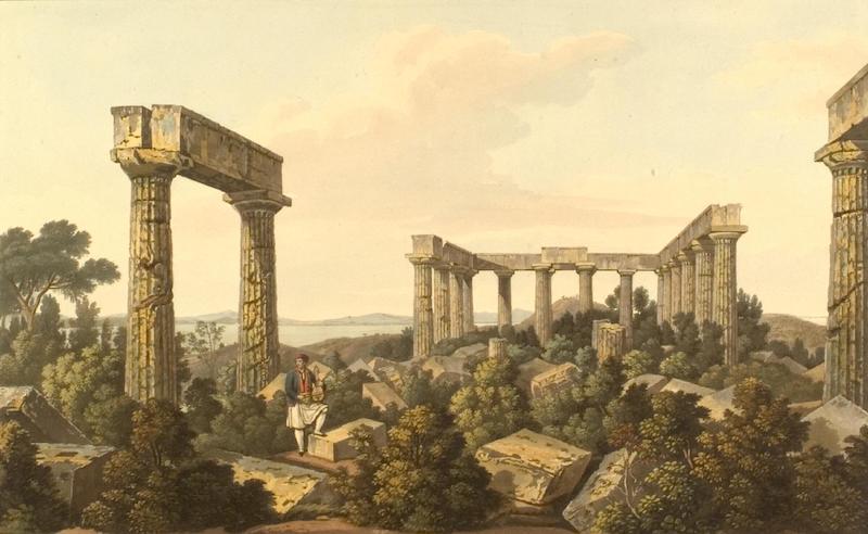 Views in Greece - Interior of the Temple of Jupiter Panhellenios (1821)