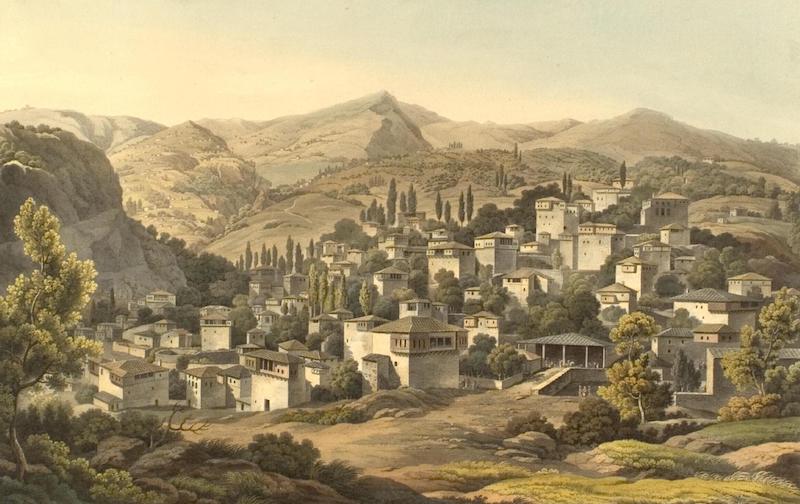 Views in Greece - Village of Portaria (1821)