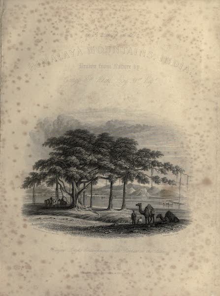 Views in India, chiefly among the Himalaya Mountains - Illustrated Title Page - Runjeet Singh's Encampment at Roopur, on the river Sutlej (1836)