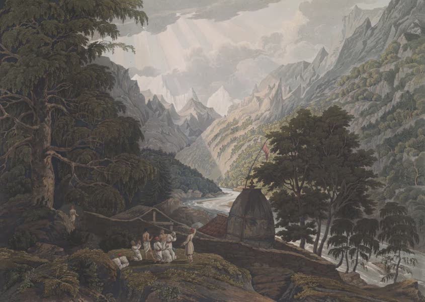 Views in the Himala Mountains - Gungotree the Holy Shrine of Mahadeo (1820)