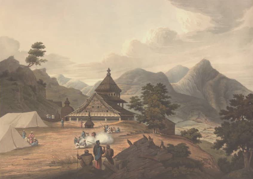 Views in the Himala Mountains - Temple of Mangnee (1820)
