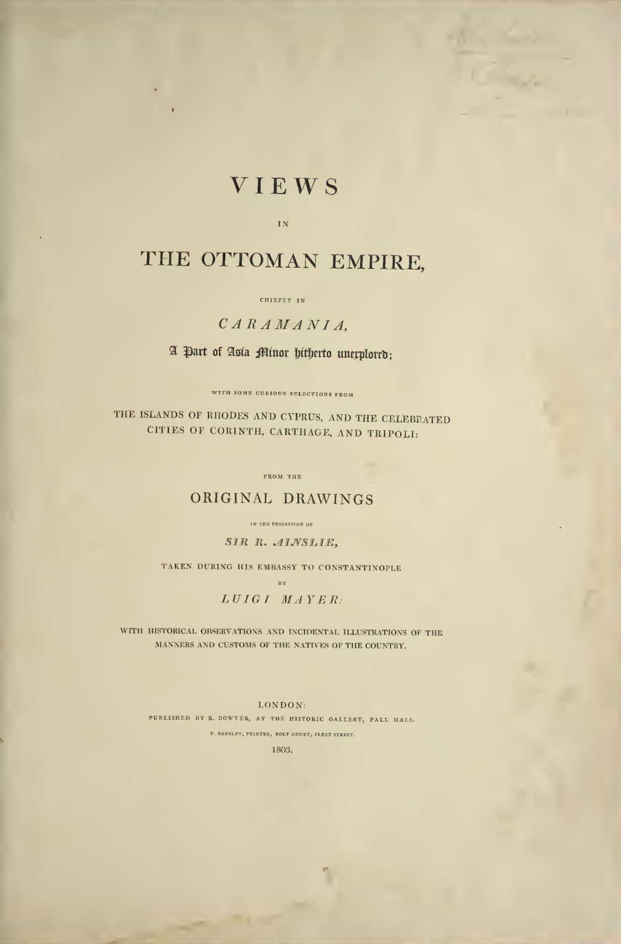 Archaeology - Views in the Ottoman Empire