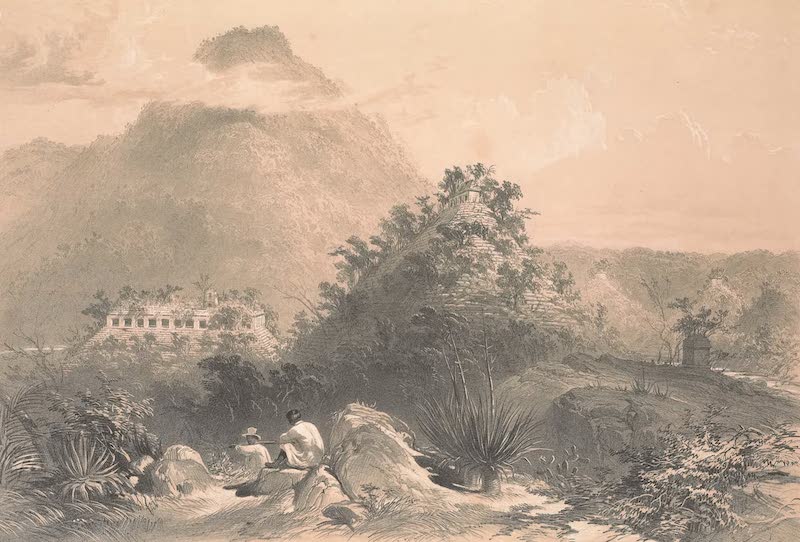 Views of Ancient Monuments in Central America - General View of Palenque (1844)