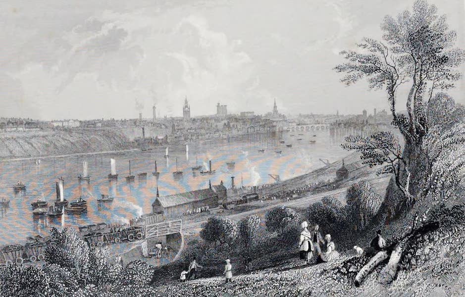 Views on the Newcastle and Carlisle Railway - Newcastle, from Redheugh Station (1839)