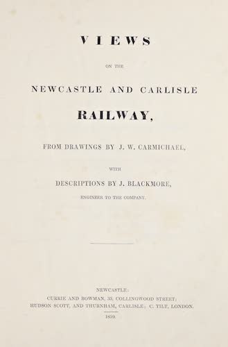 Views on the Newcastle and Carlisle Railway (1839)