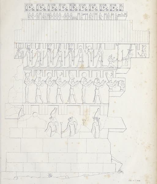 Voyage a l'Oasis de Syouah - Decoration Interieure du Temple d'Omm-Beydah, a Gauche en Entrant (1823)