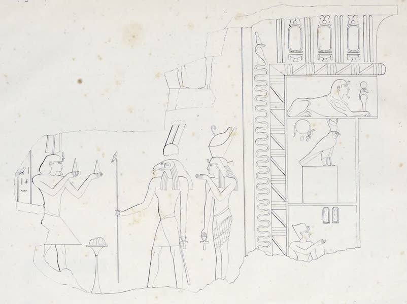 Voyage a l'Oasis de Syouah - Decoration Exterieure de la Porte du Temple d'Omm-Beydah (1823)
