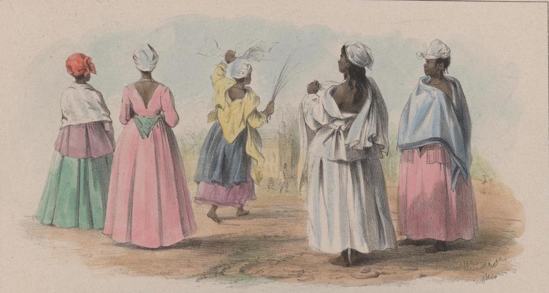Voyage a Surinam - Cinq femmes esclaves se rendant a leur eglise un jour de fete (1839)