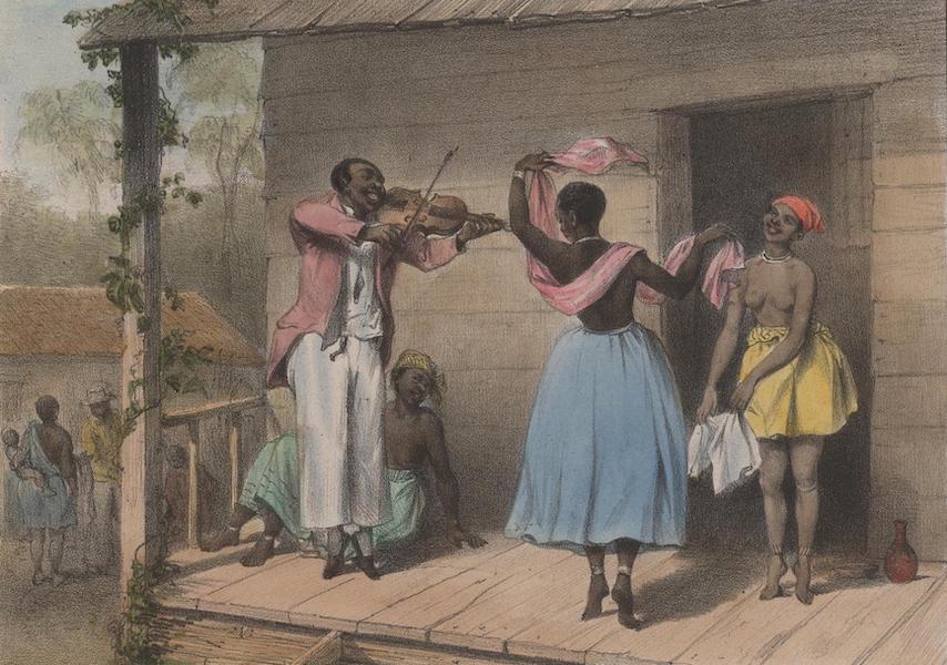 Voyage a Surinam - Un maitre de danse creole, enseignant des pas a une esclave negresse et a une creole (1839)