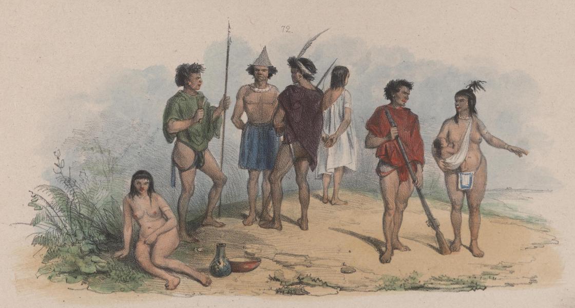 Voyage a Surinam - Indiens ou Caraibes, les meme avec leurs vetements (1839)