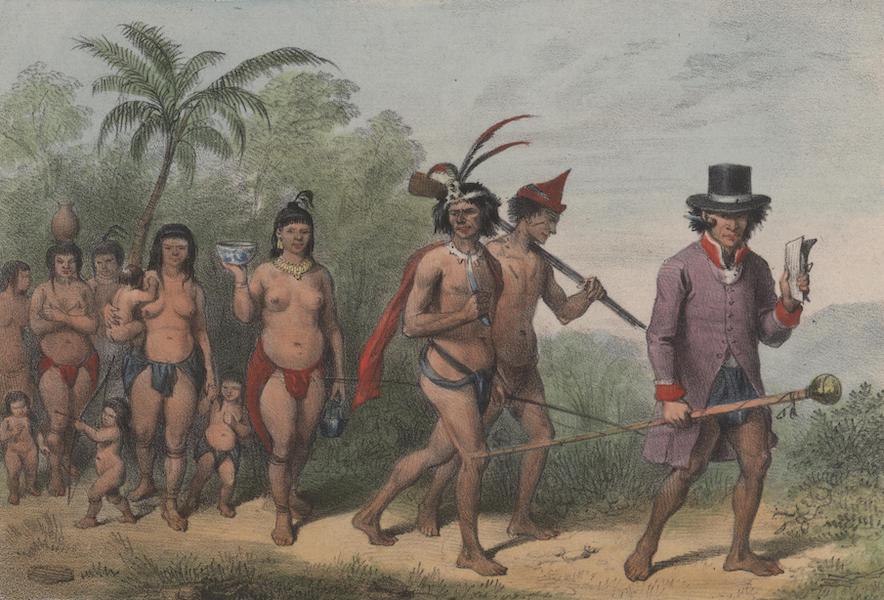 Voyage a Surinam - Marche d'une tribu (1839)