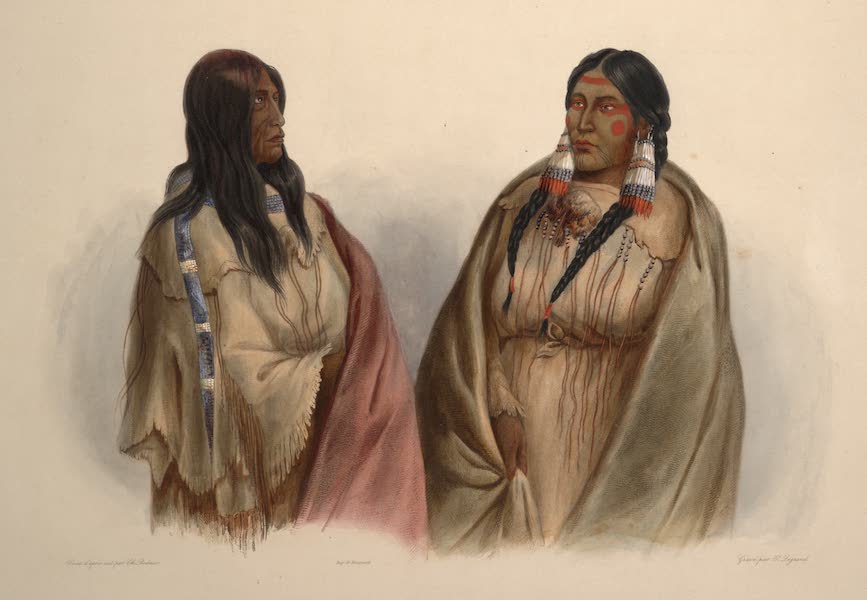Voyage dans l'Interieur de l'Amerique du Nord Atlas - Schlangen-Indianerinn. Indienne serpent. Woman of the Snake-tribe; / Crih-Indianerinn. Indienne Crih. Woman of the Cree-tribe. (1840)