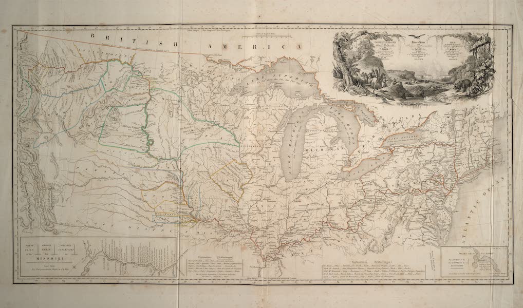 Voyage dans l'Interieur de l'Amerique du Nord Atlas - Map to Illustrate the Route of Prince Maximilian of Wied (1840)