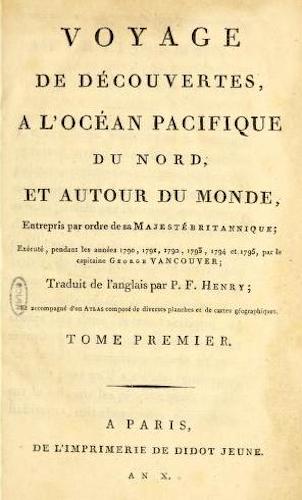 Voyage de Decouvertes, a l'Ocean Pacifique du Nord Vol. 1 (1801)
