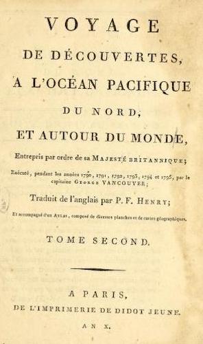 Voyage de Decouvertes, a l'Ocean Pacifique du Nord Vol. 2 (1801)