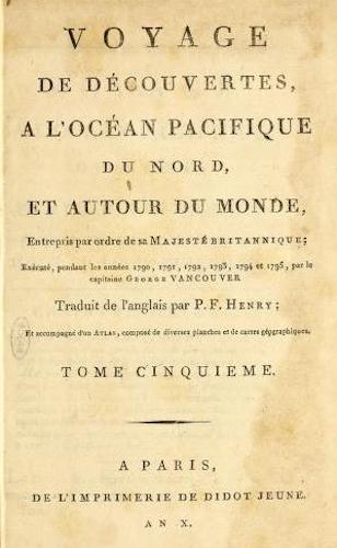 Voyage de Decouvertes, a l'Ocean Pacifique du Nord Vol. 5 (1801)
