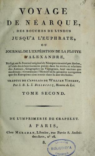 Internet Archive - Voyage de Nearque, des bouches de l'Indus jusqu'a l'Euphrate Vol. 2