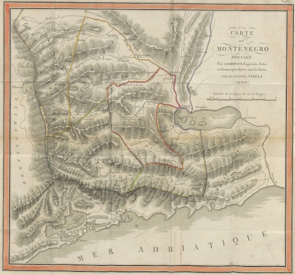 Voyage Historique et Politique au Montenegro - Carte du Montenegro (1820)