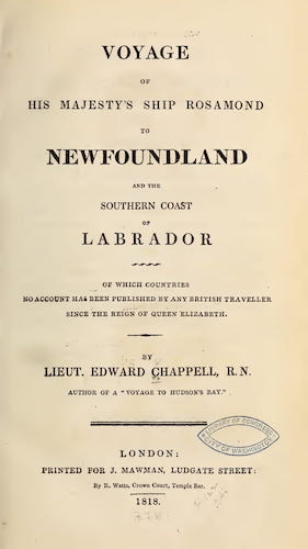 American Southwest - Voyage of His Majesty's Ship Rosamond to Newfoundland