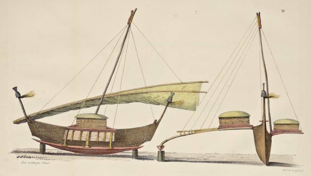 Voyage Pittoresque Autour de Monde - Bateaux a voile des isles Radak (1822)