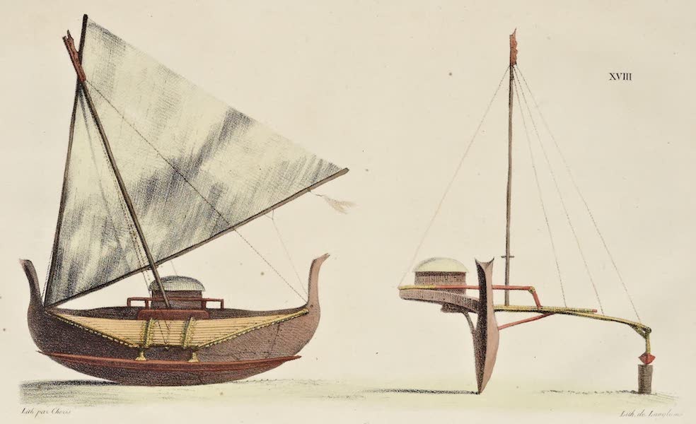 Voyage Pittoresque Autour de Monde - Bateau des isles Carolines (1822)