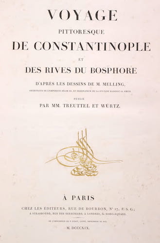 Voyage Pittoresque de Constantinople et des Rives du Bosphore Vol. 1 - Title Page