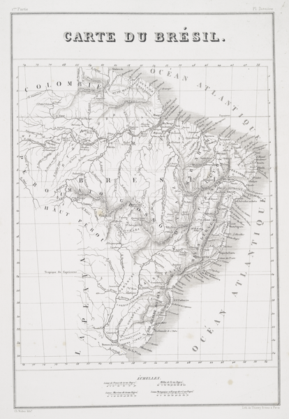 Voyage Pittoresque et Historique au Bresil Vol. 1 - Carte du Brésil (1834)